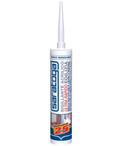 SIGILLANTE ACRILICO ULTRA RAPIDO  BIANCO 300 ML - SARATOGA.